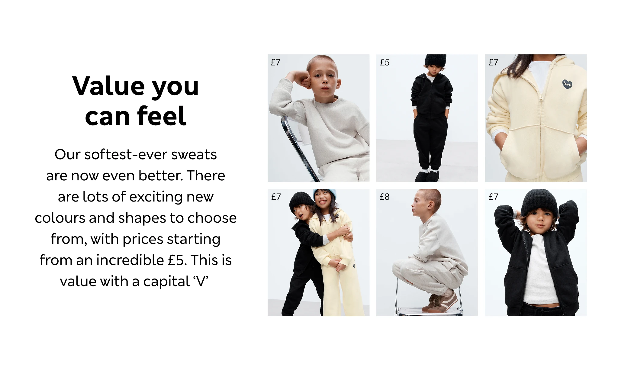 Kids wearing value clothing from M&S