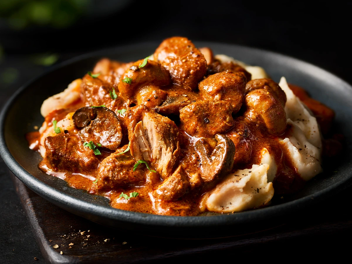 Gastropub pork stroganoff