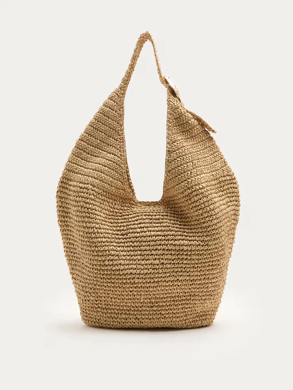Brown woven straw tote bag