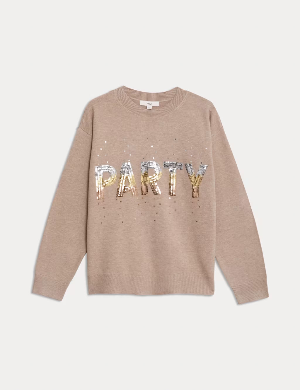 Women's light brown sequin 'Party' jumper