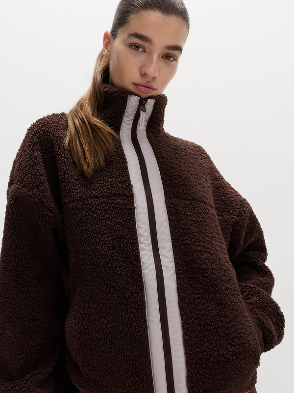 Woman wearing a fleece