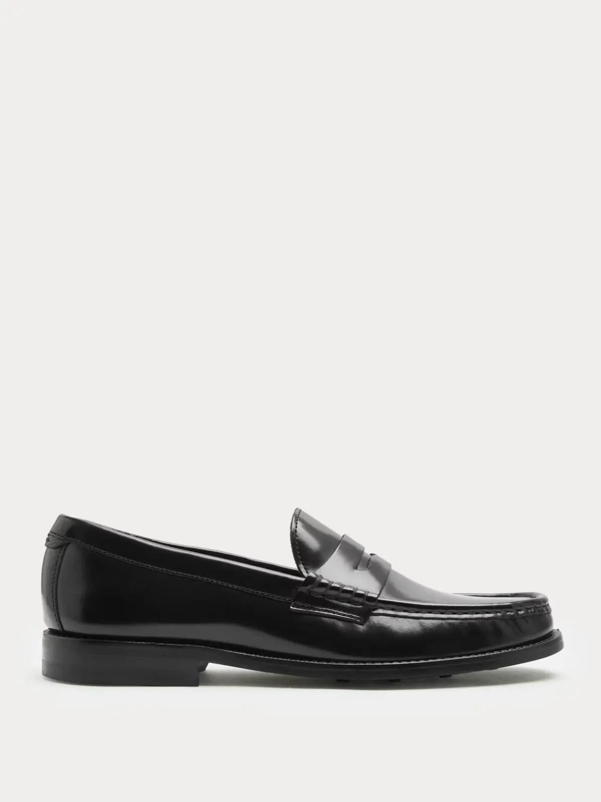 Black leather loafer