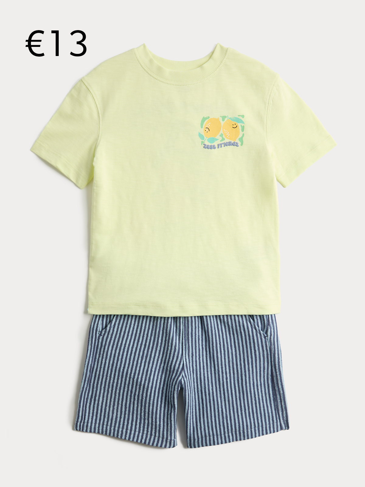 2pc Pure Cotton T-Shirt And Shorts Outfit 