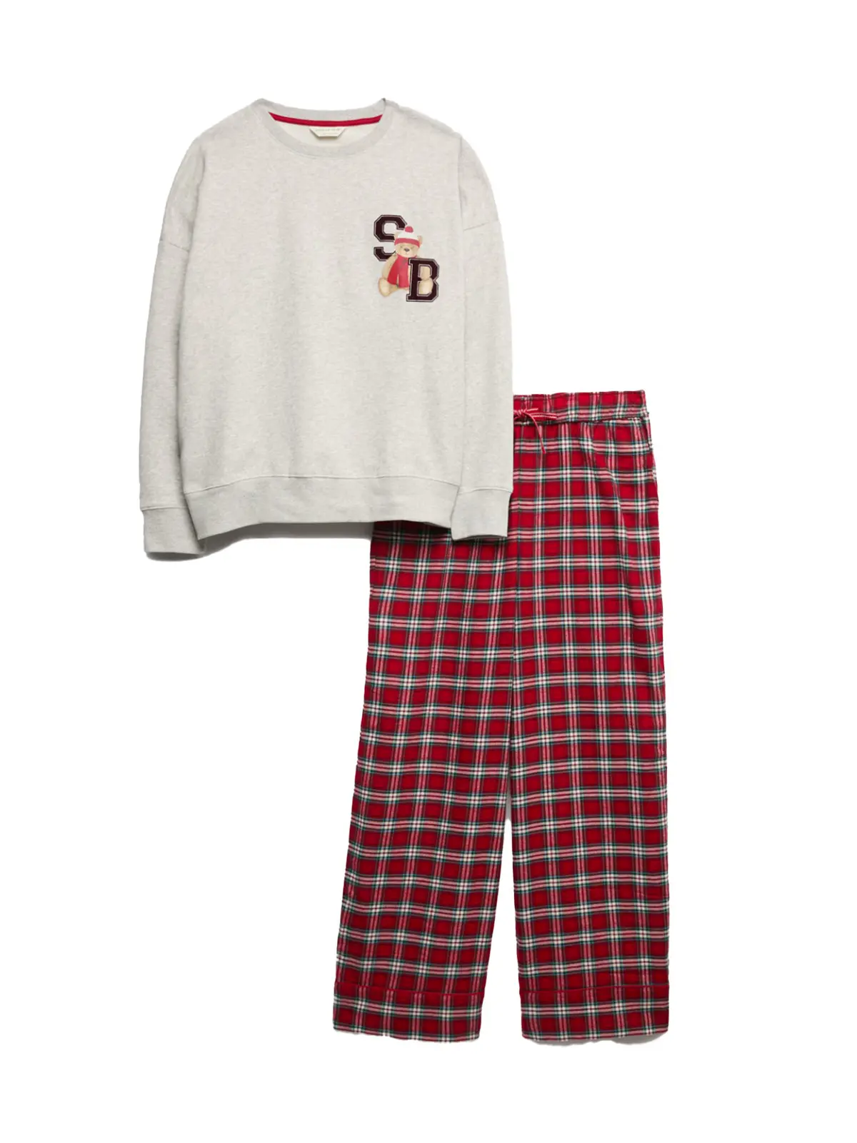 Top and checked trouser pyjama set
