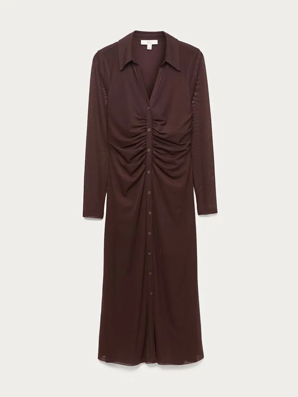 Brown mesh jersey dress