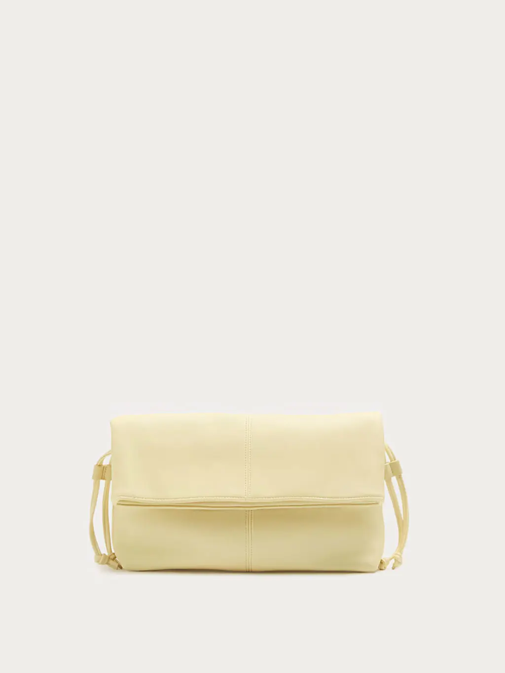 Yellow fold-over clutch bag