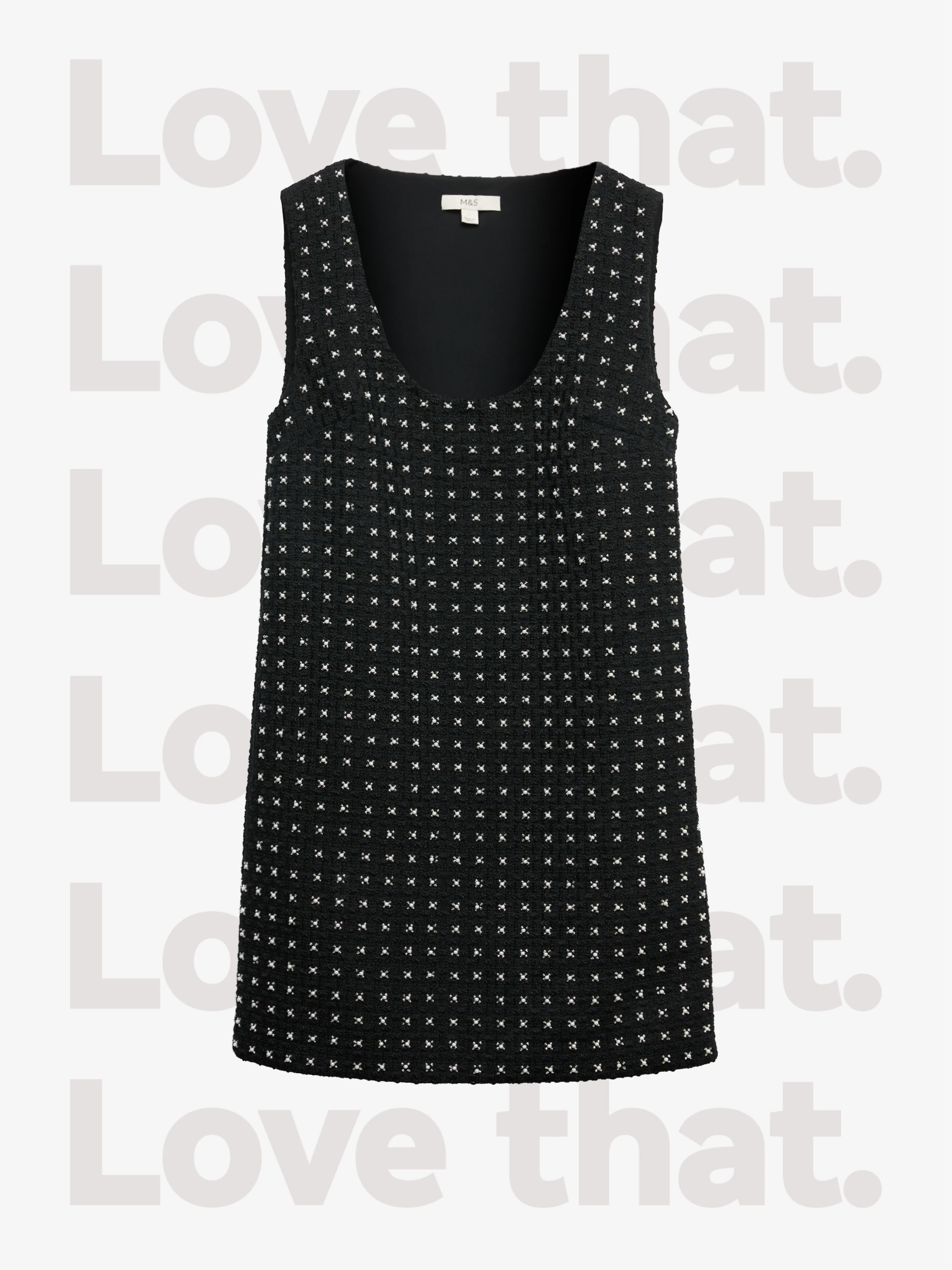 Women's black embellished mini shift dress