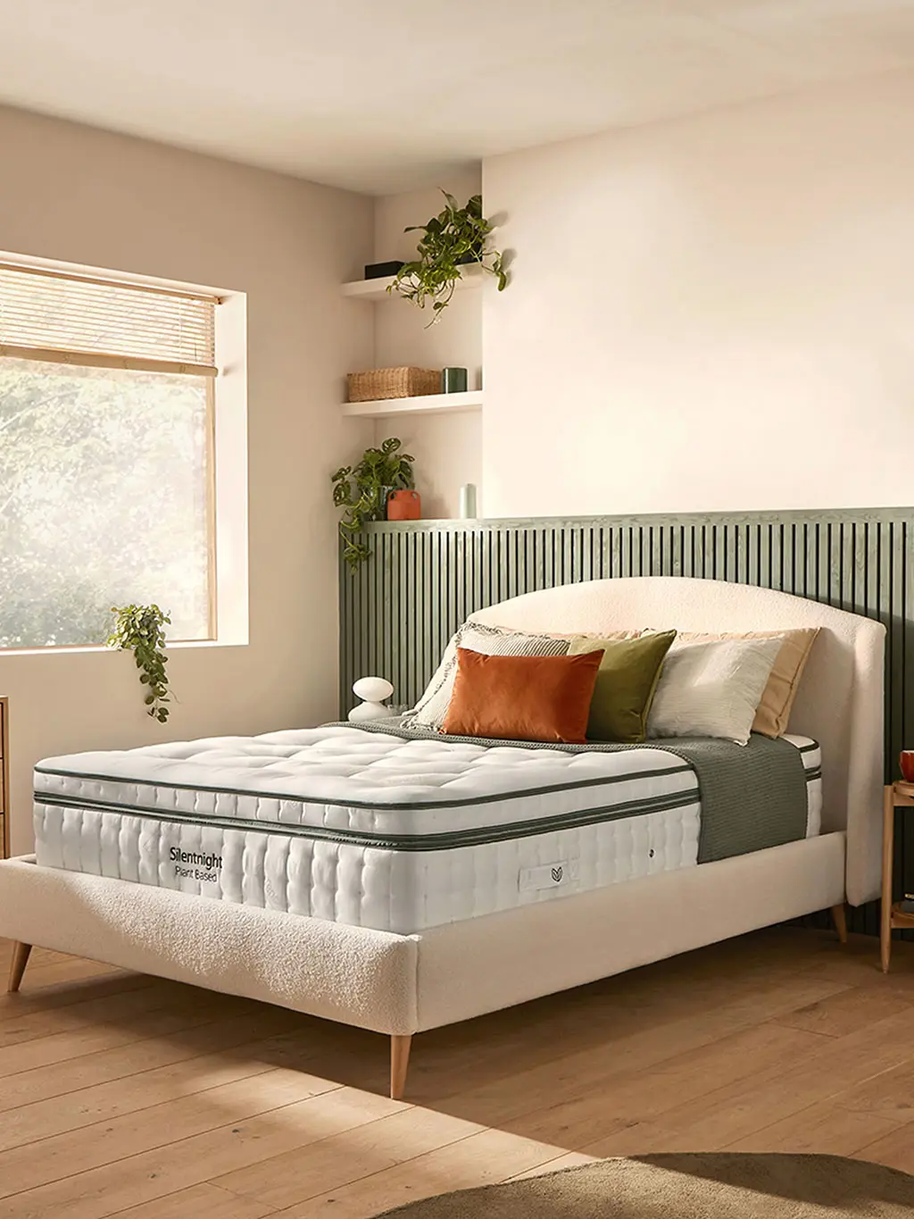 hypoallergenic pocket-spring mattress in a cream bed