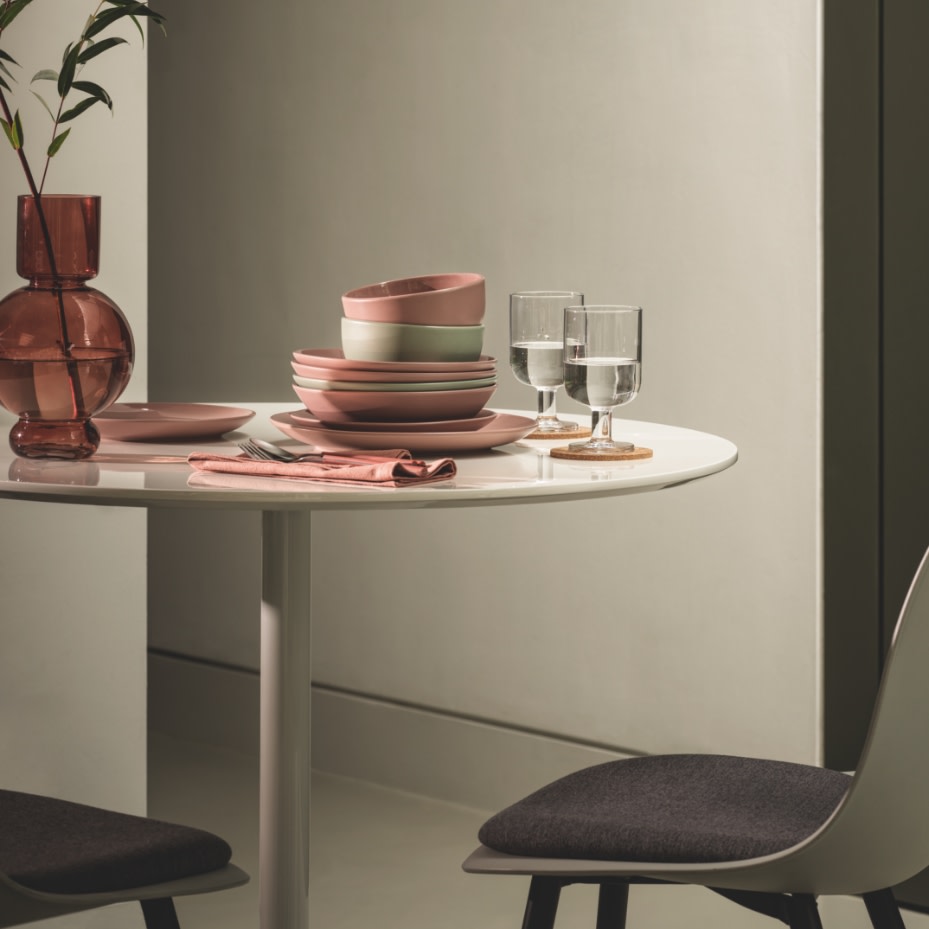 Image of a dining table and chairs. Shop dining room