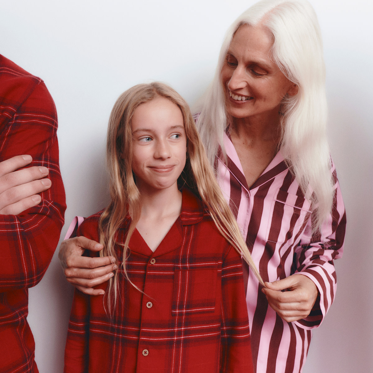 Family in pyjamas