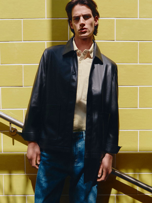 Man wearing black coat