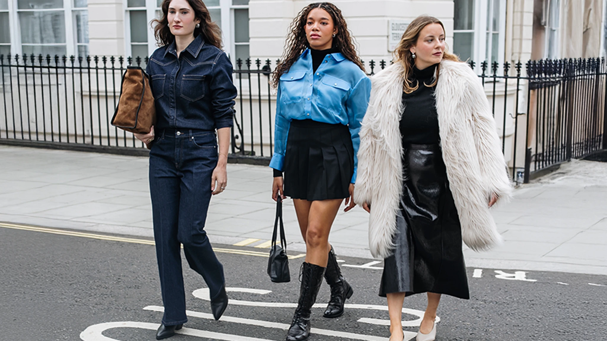 The editors of Who What Wear wearing outfits from the new Autograph collection