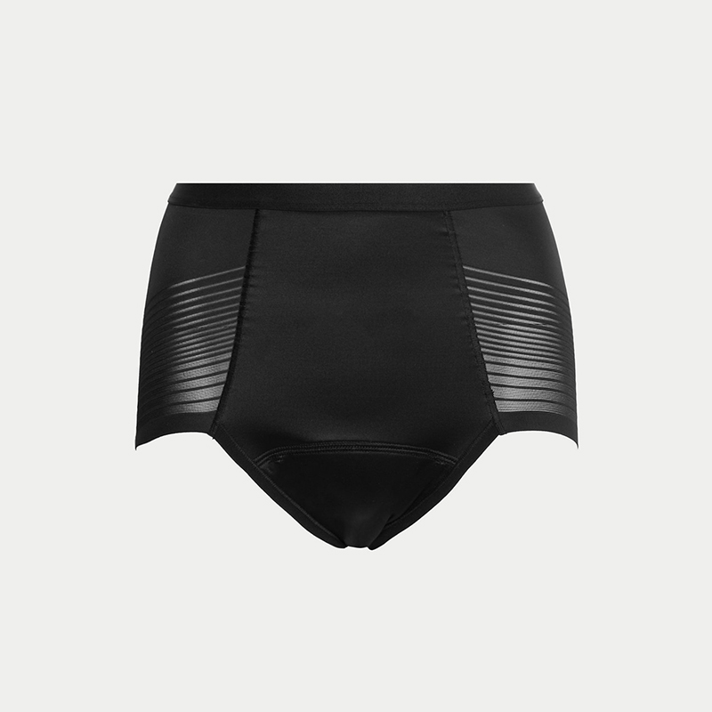 Black waist-cinching period knickers. Shop now