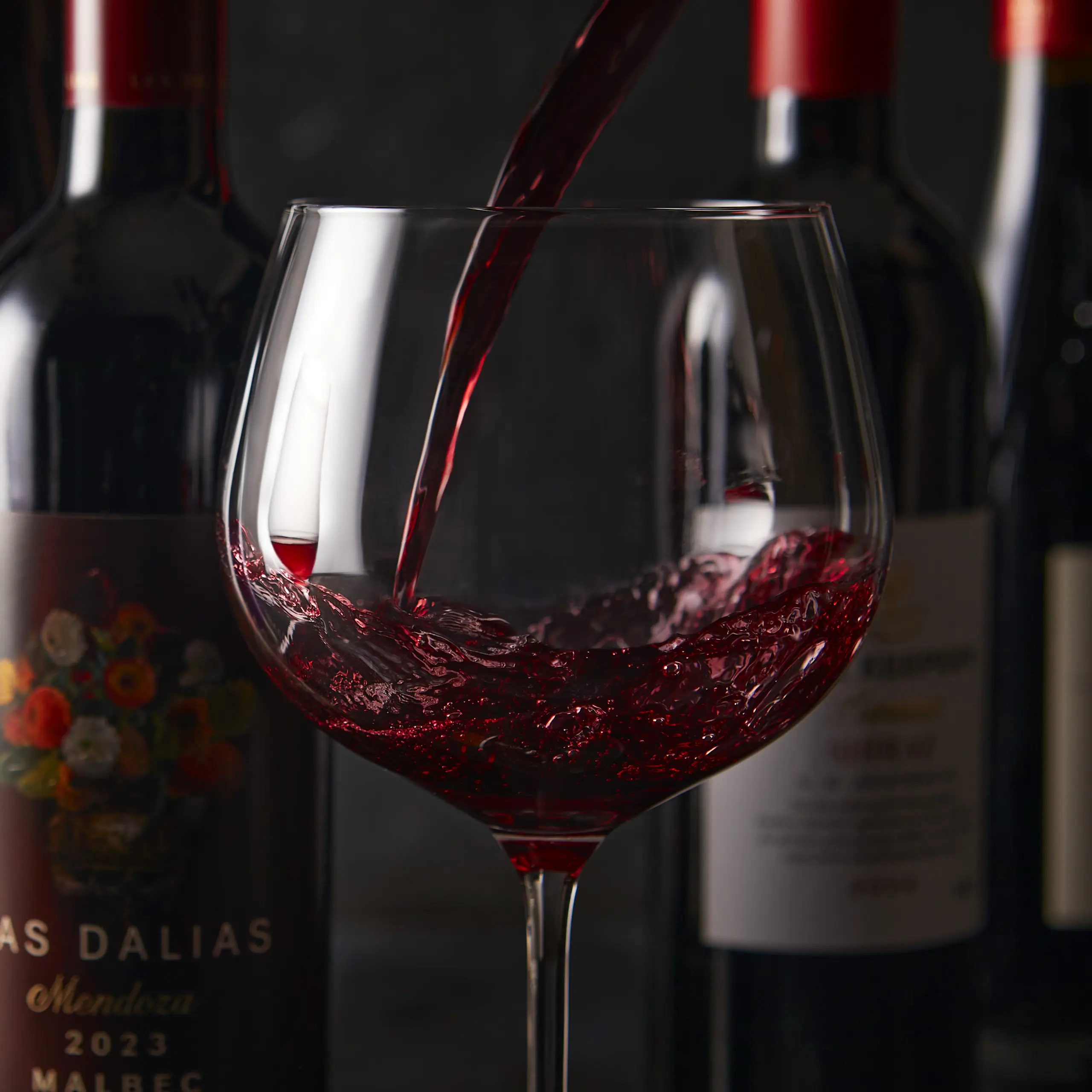 Red wine being poured into glass
