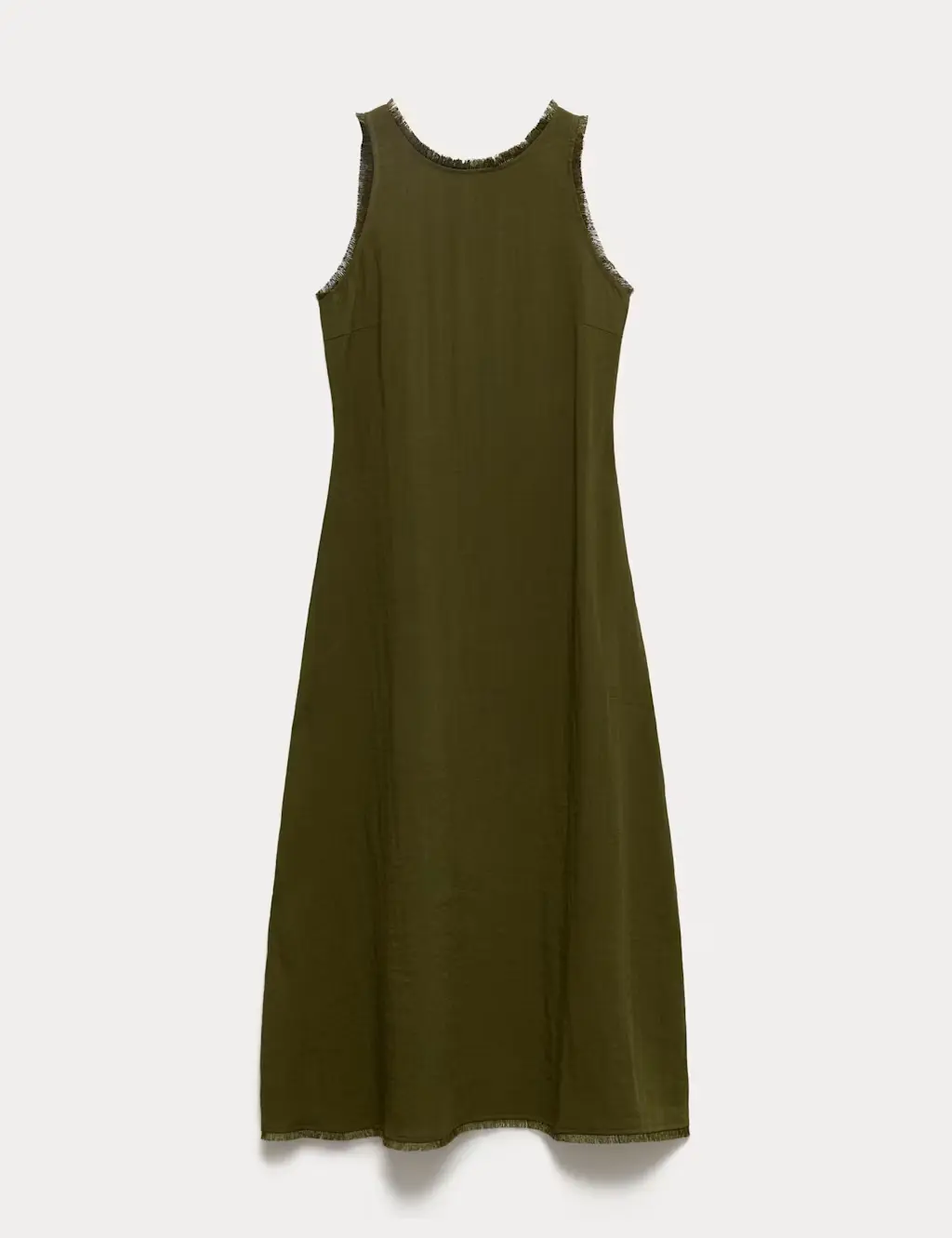 Round Neck Fringed Midi Column Dress