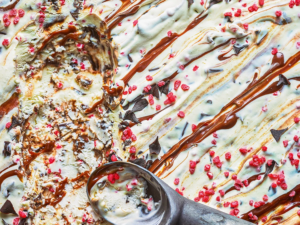 Peppermint bark ice cream