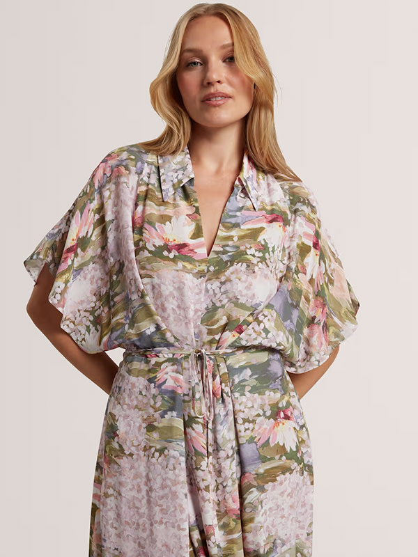 Floral-Tie-Waist-Midi-Shirt-Dress