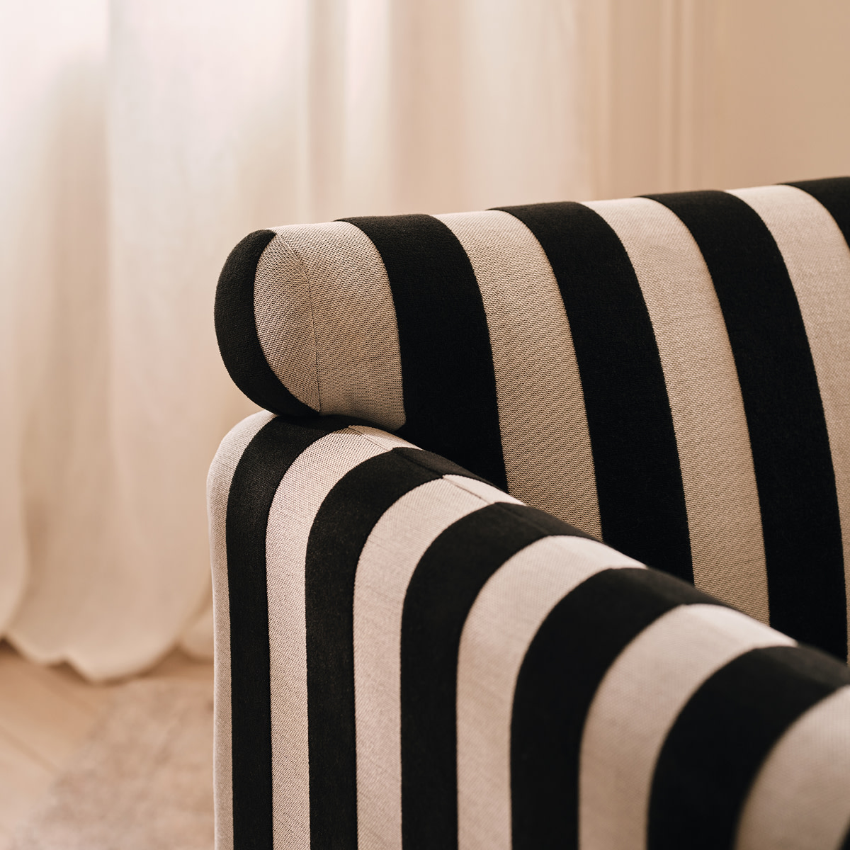 Striped black and white chair