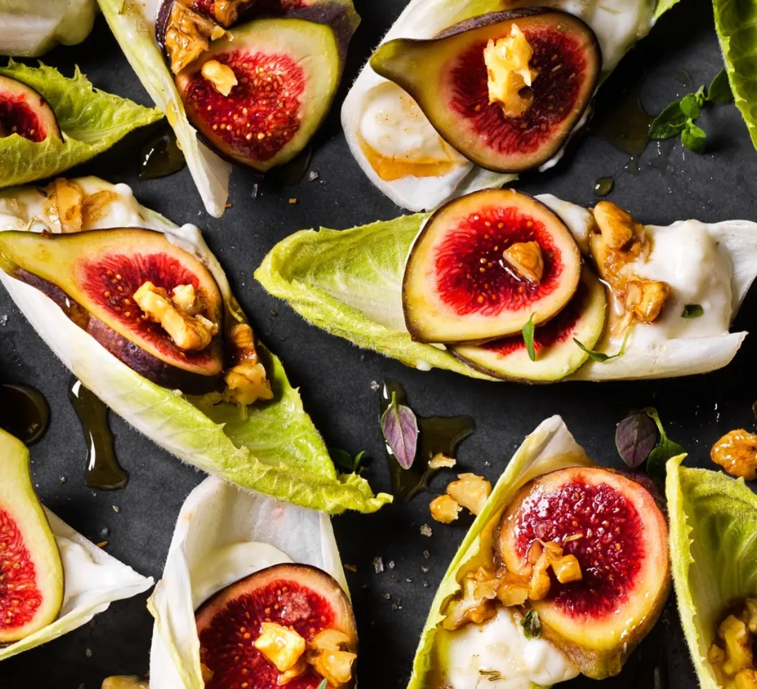 Fig and goat's cheese chicory boats