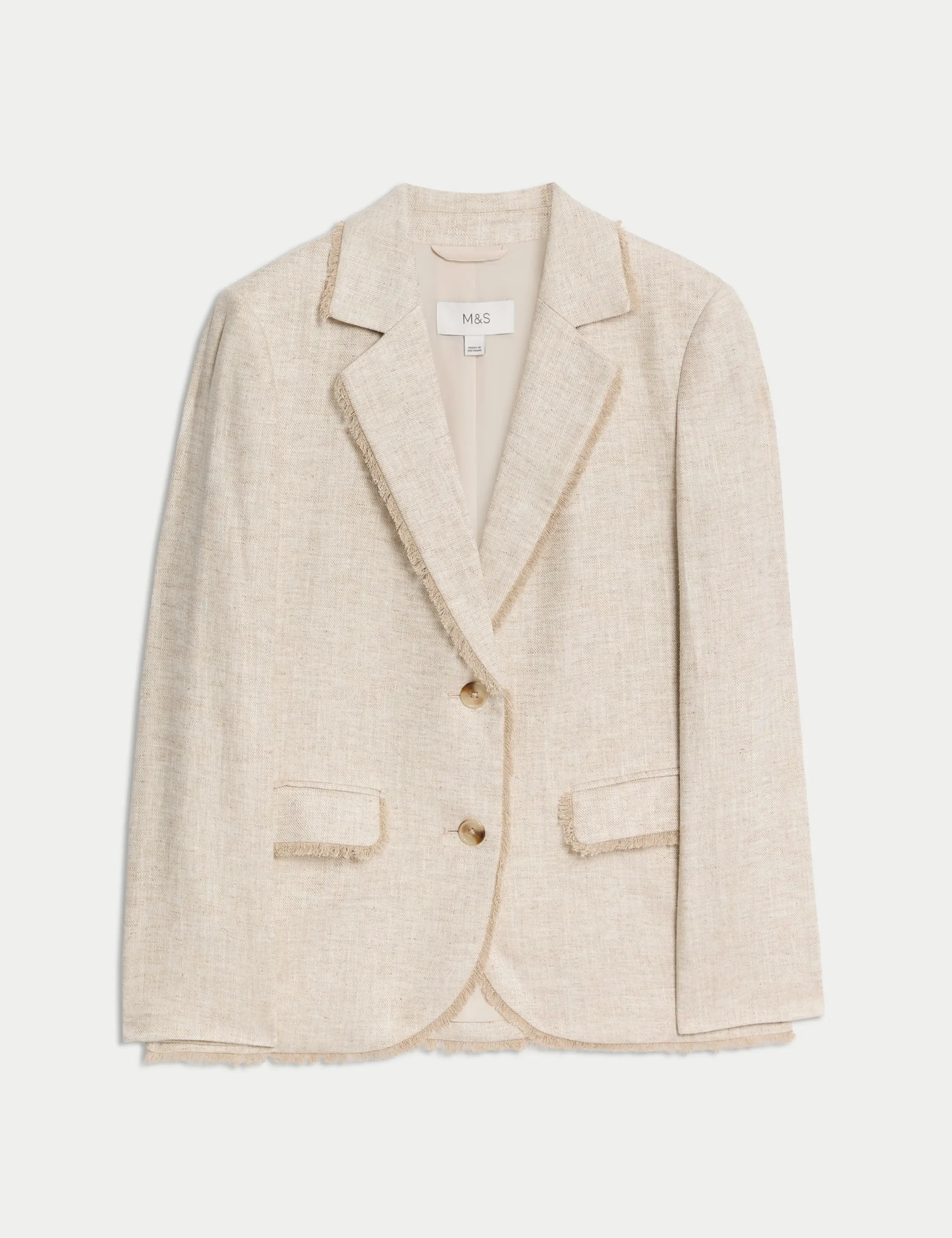 A cream linen blazer
