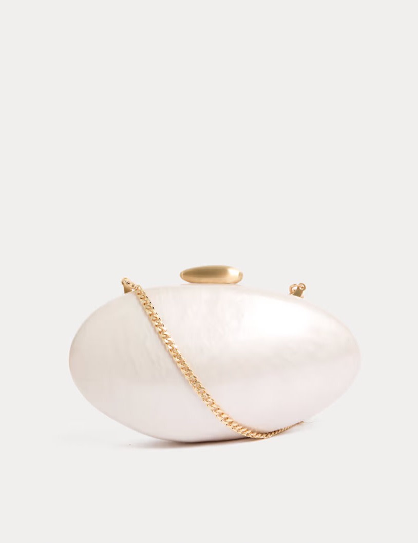 Pearl-shaped clutch bag by M&S Collection