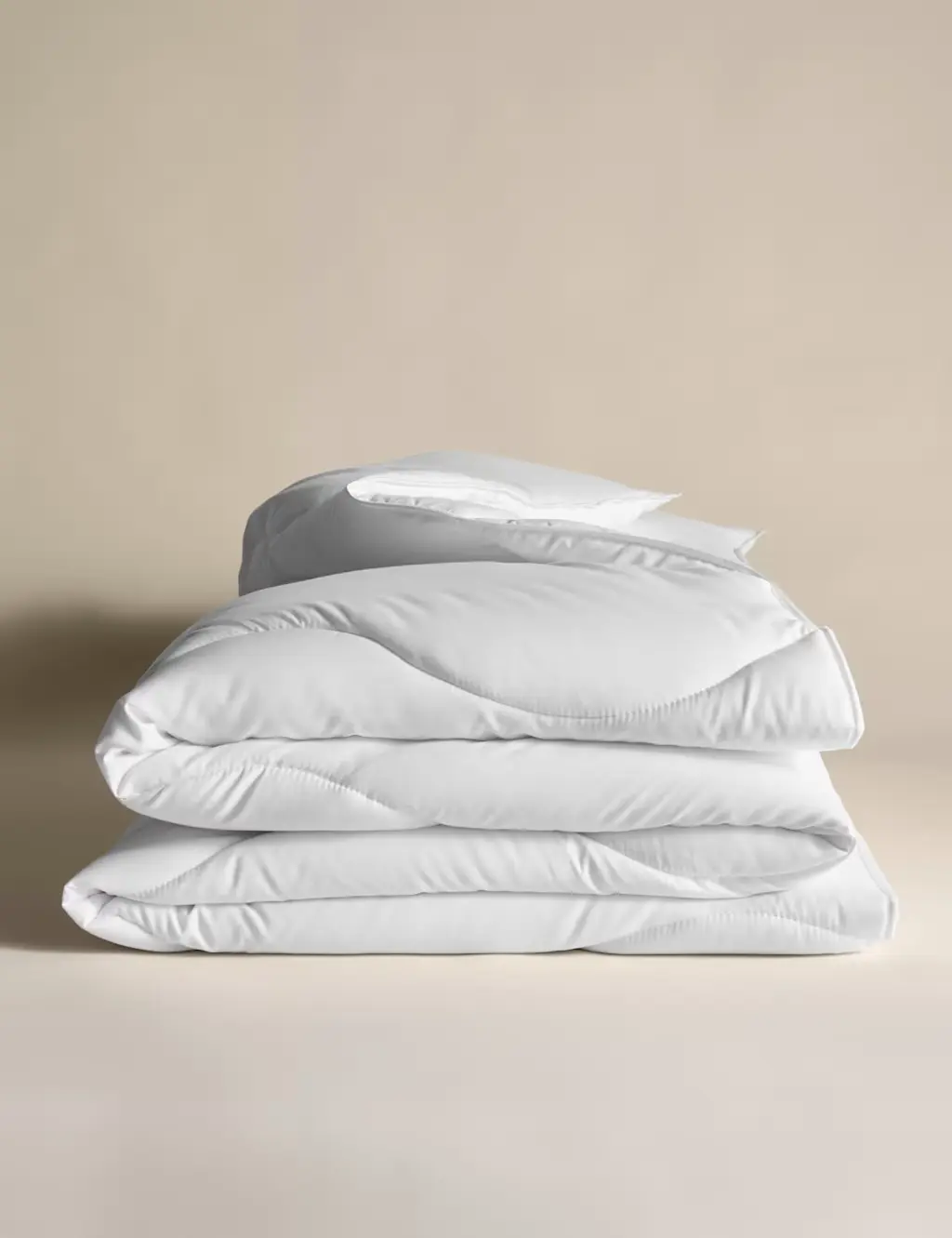 White duvet folded up