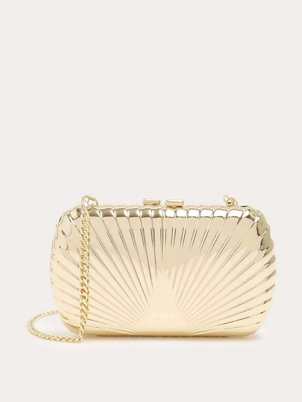 Metallic clutch bag