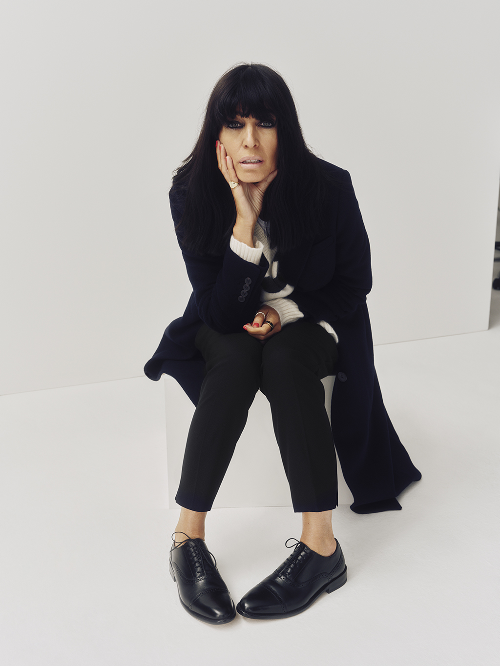 Claudia Winkleman wearing Jaeger outfit