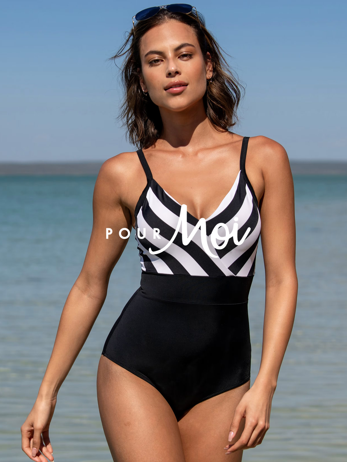 Woman wearing Pour Moi swimwear