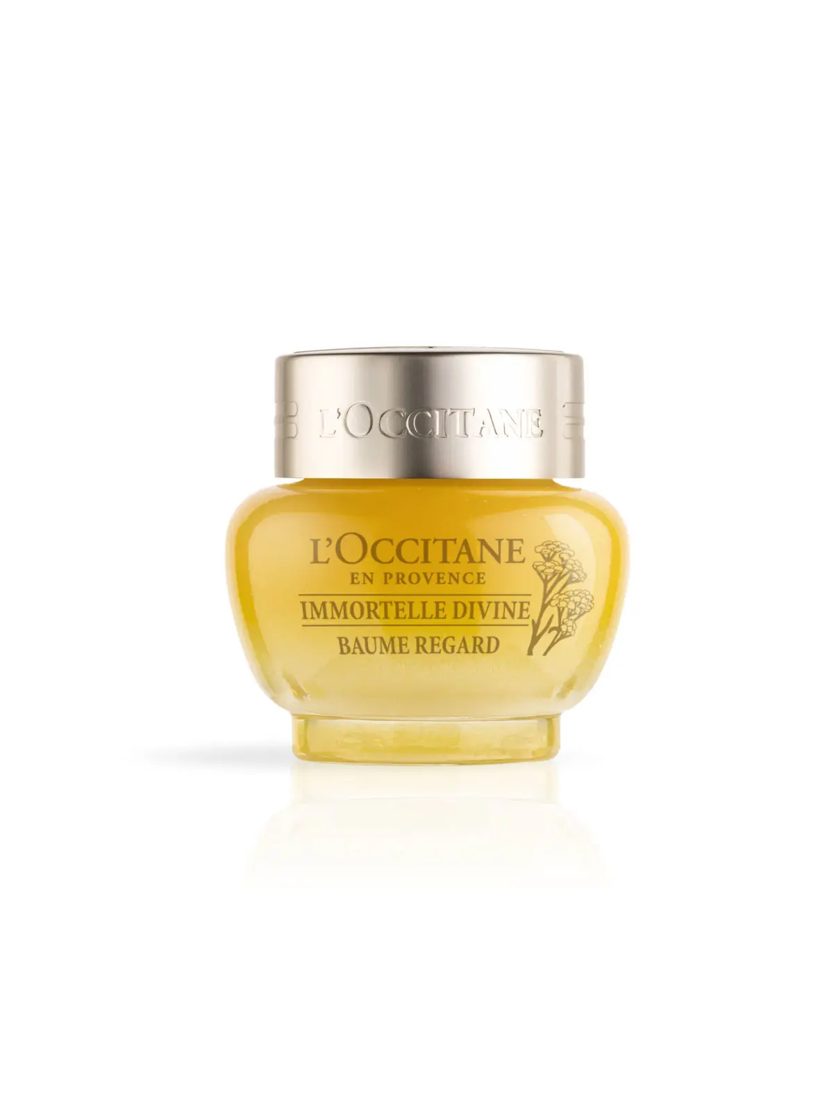 Image of eye balm in yellow bottle with gold lid