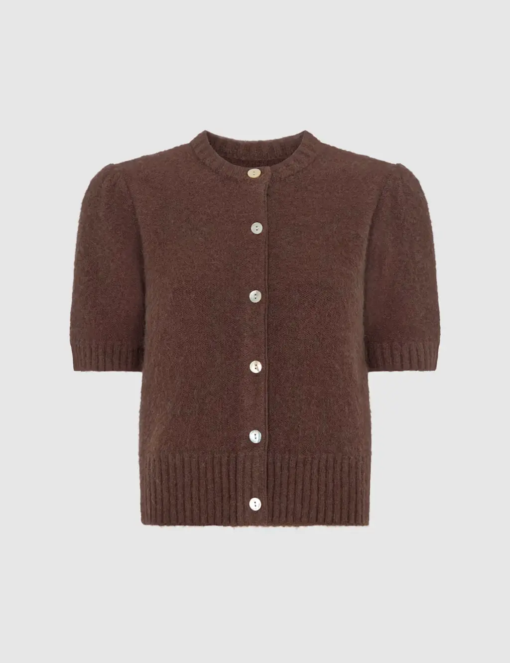 Puff Sleeve Cardigan with Mohair