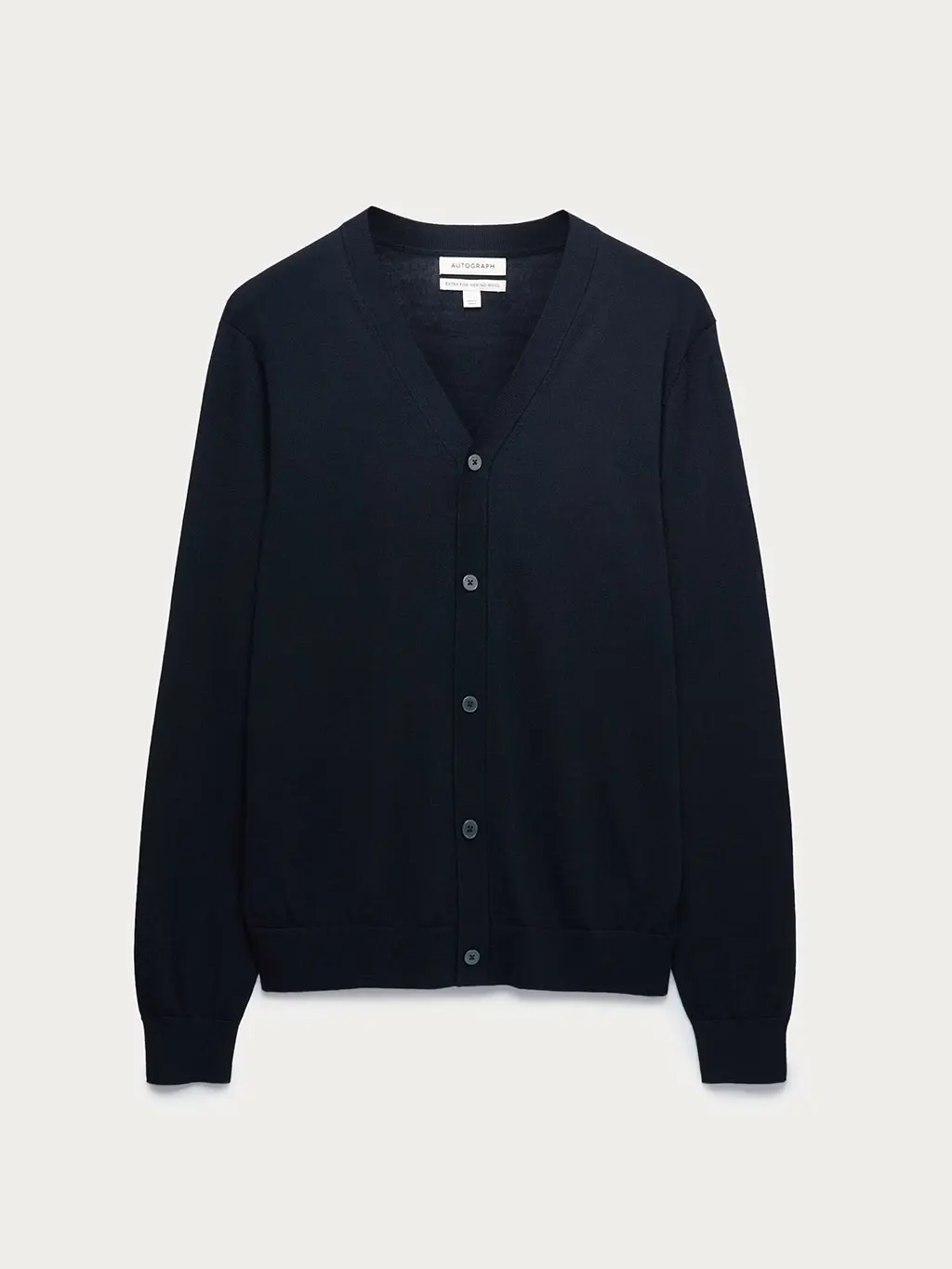 Navy merino wool cardigan