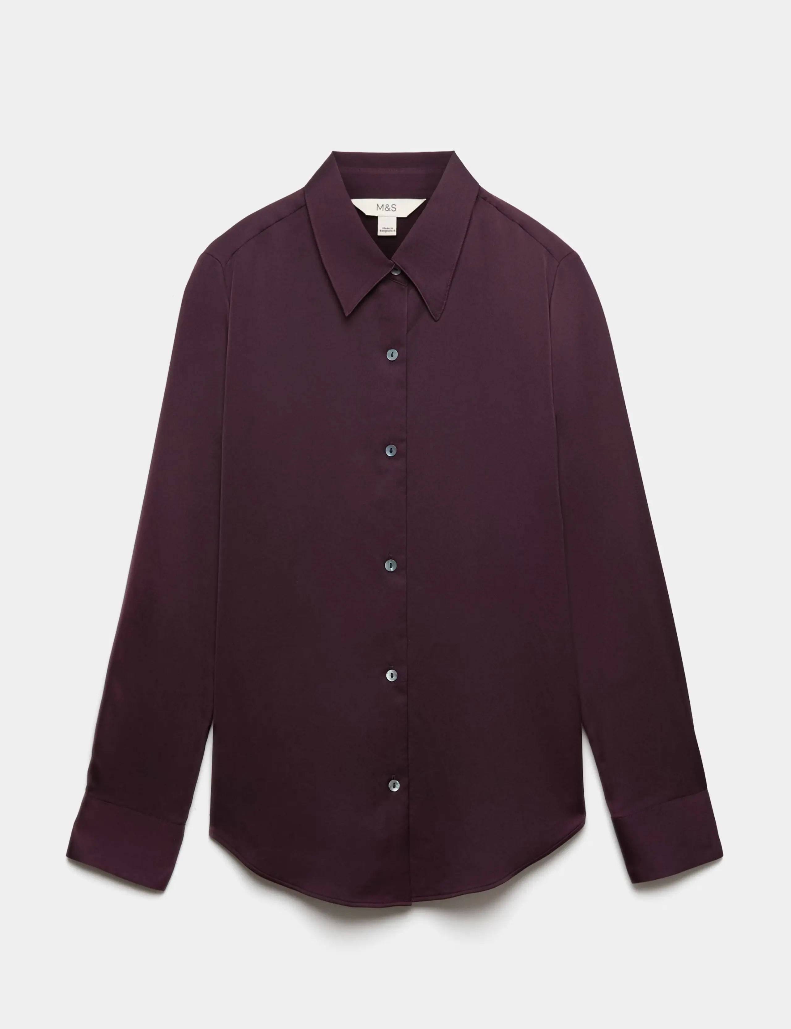 Satin Collared Button Through Shirt