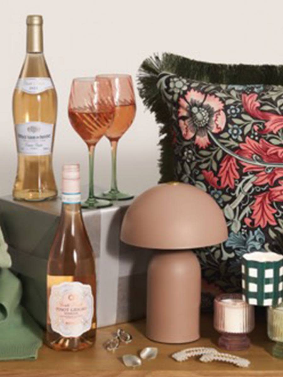 Selection of luxury gifts including wine and homeware. Shop luxury gifts