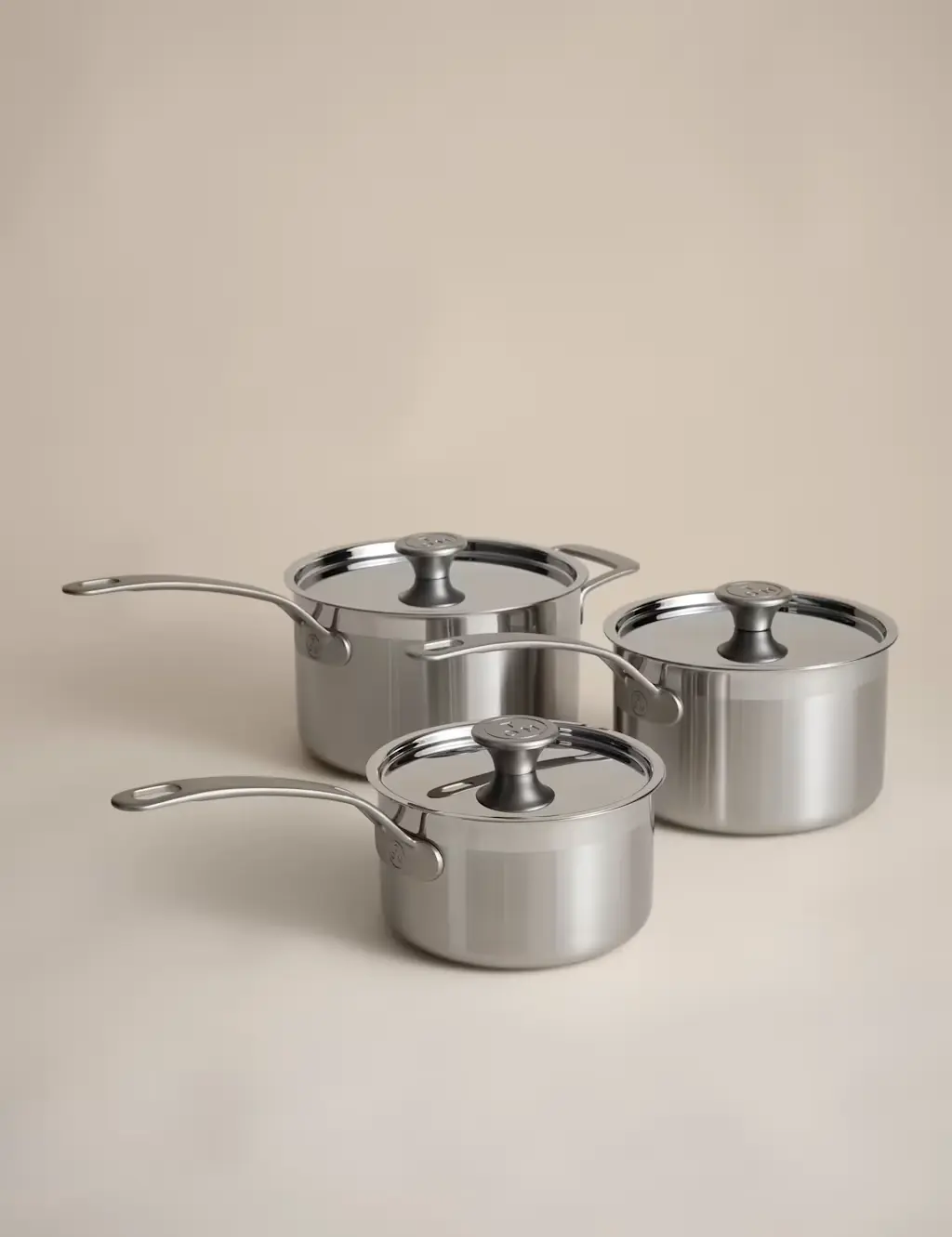 Three piece saucepan set