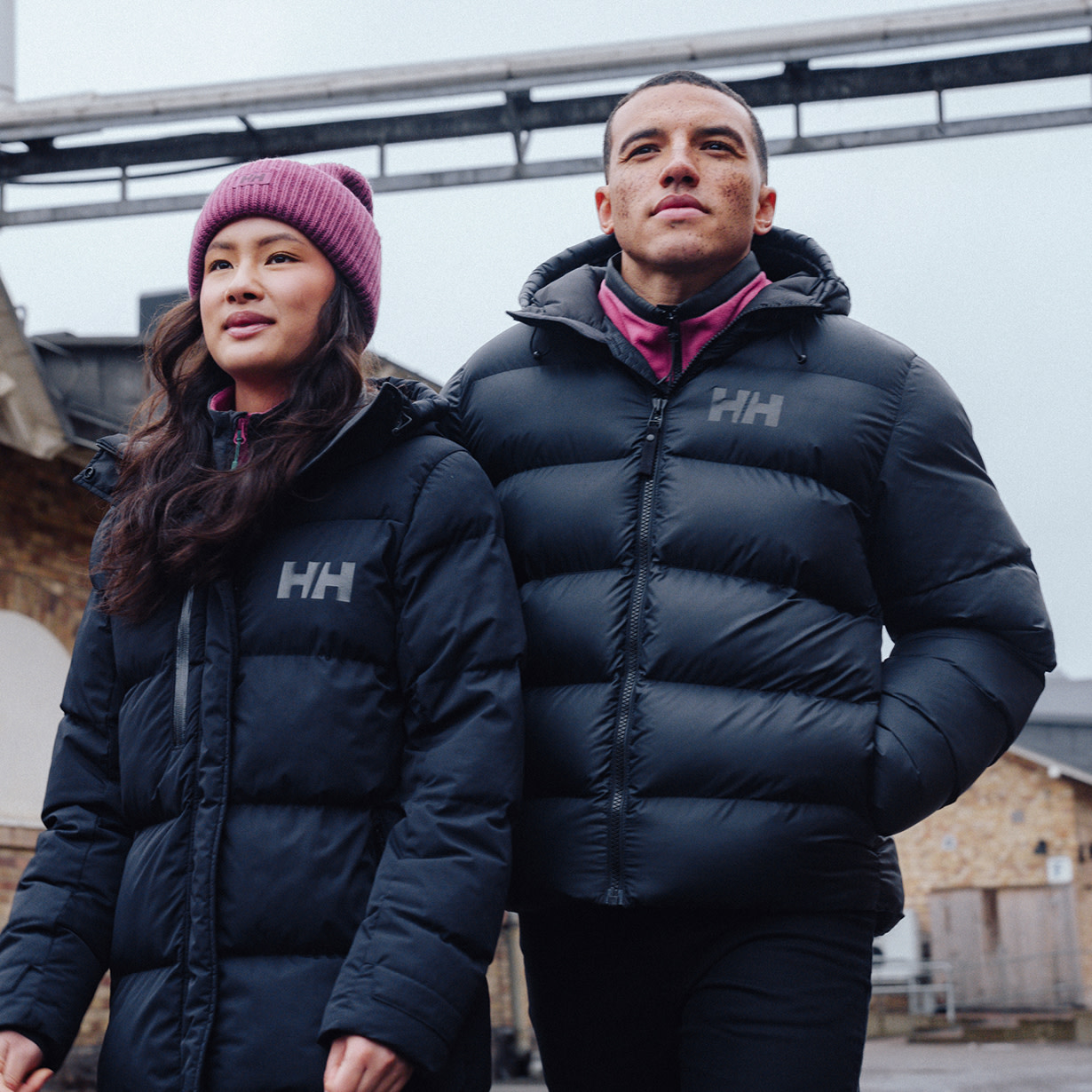Models wearing Helly Hansen coats