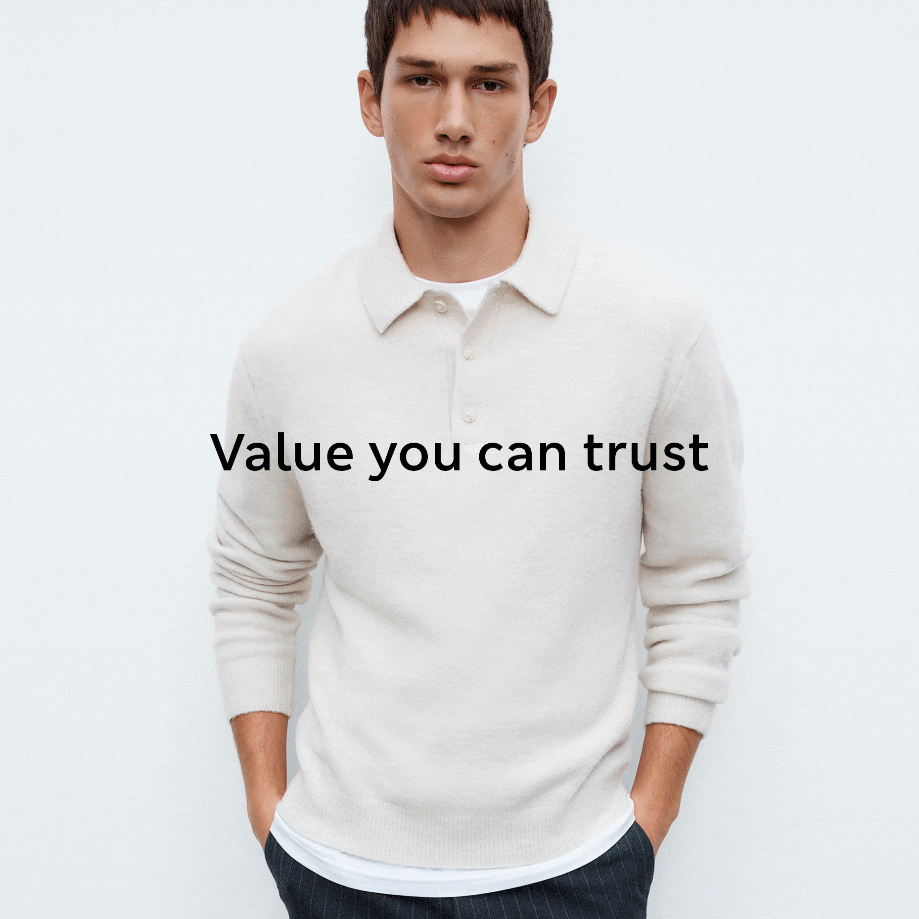 Man wearing polo t-shirt