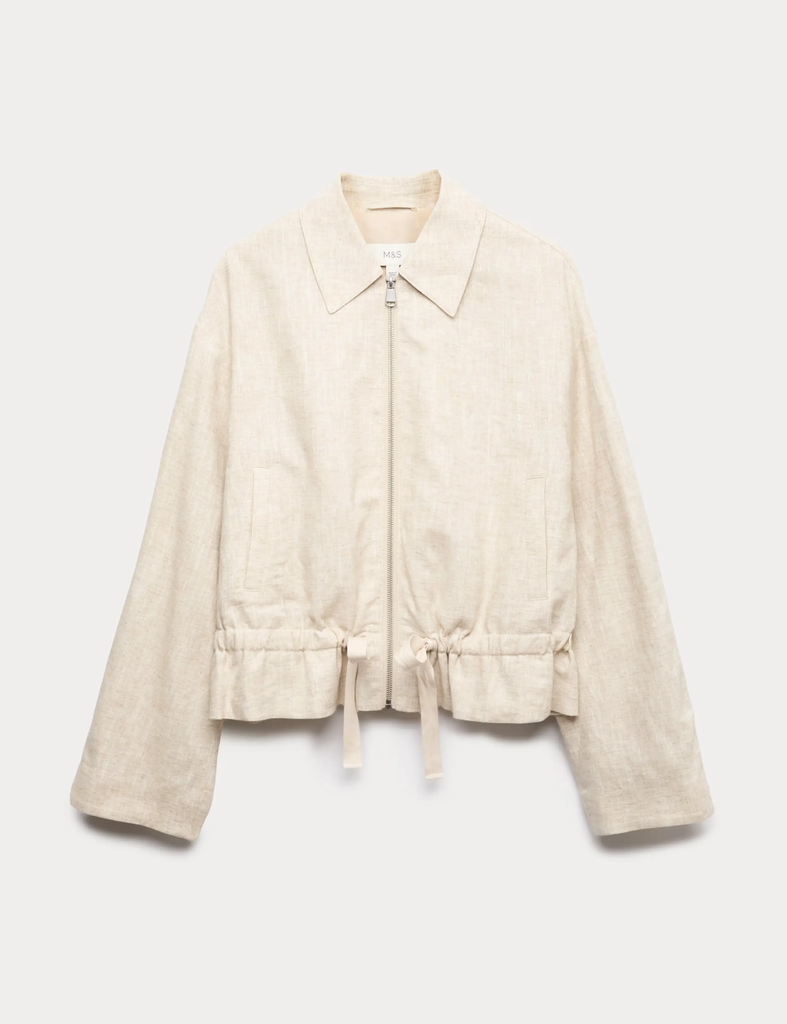 Linen Blend Lightweight Harrington Jacket