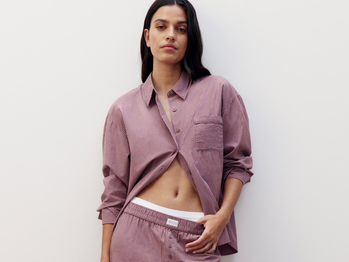 Woman wearing pyjama set