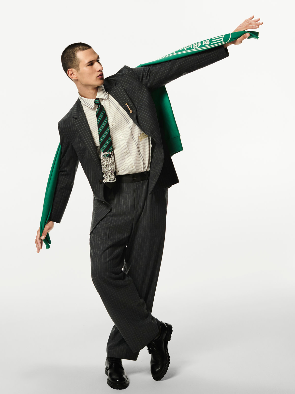 Man wearing grey suit