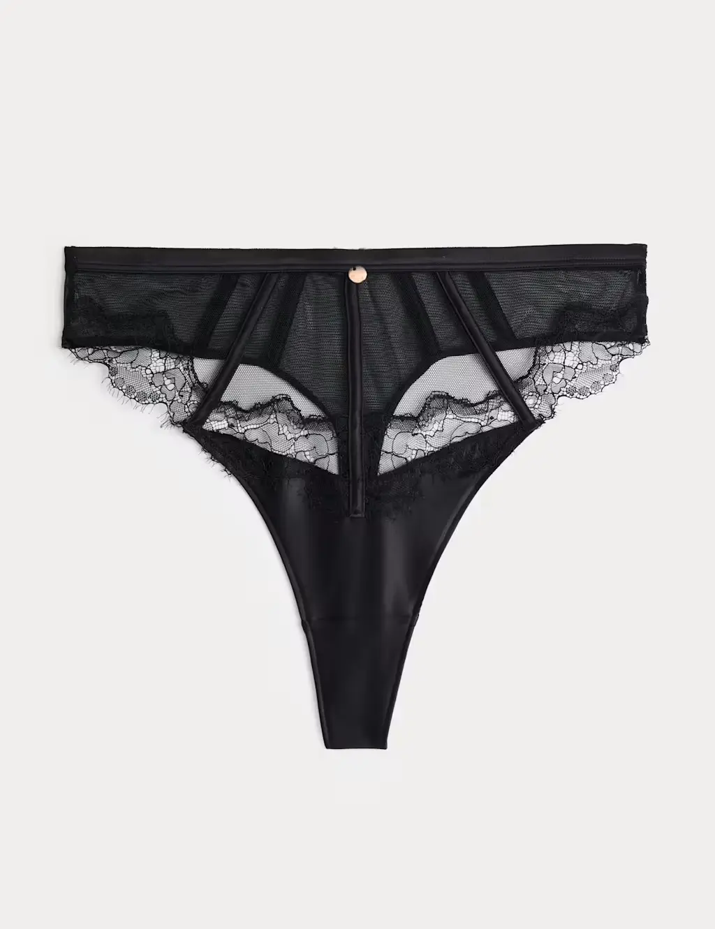 Black lace thong
