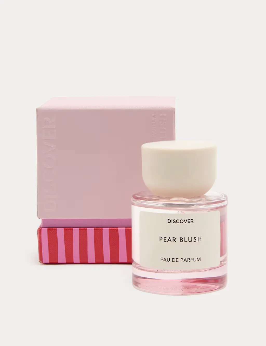 Perfume against pink box