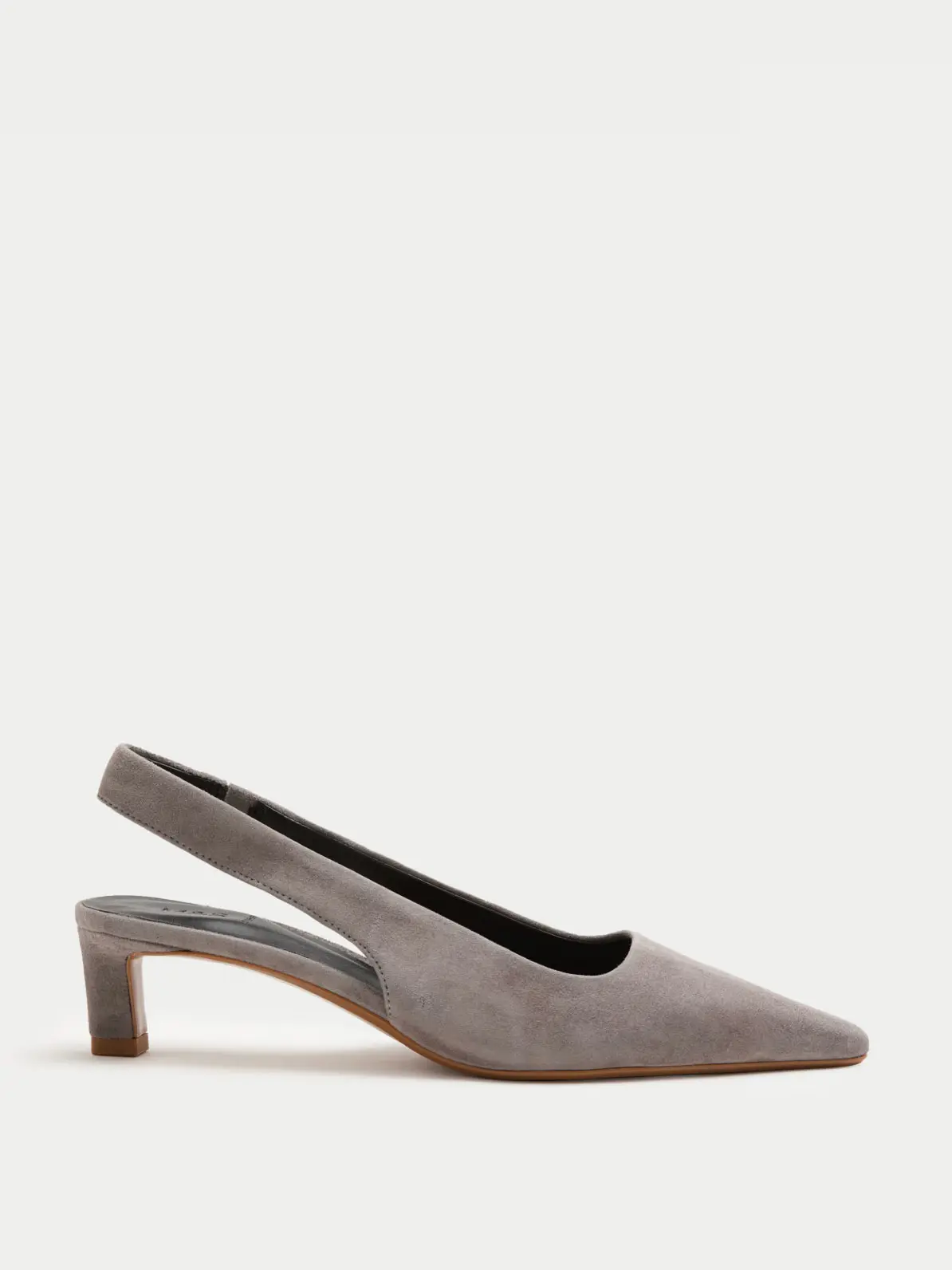 Suede pointed kitten heel