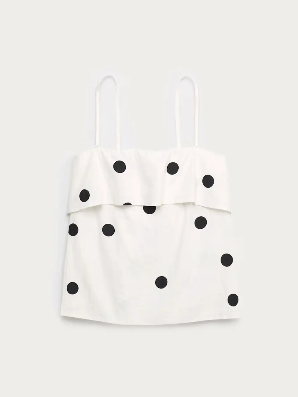 White and black polka-dot cami top