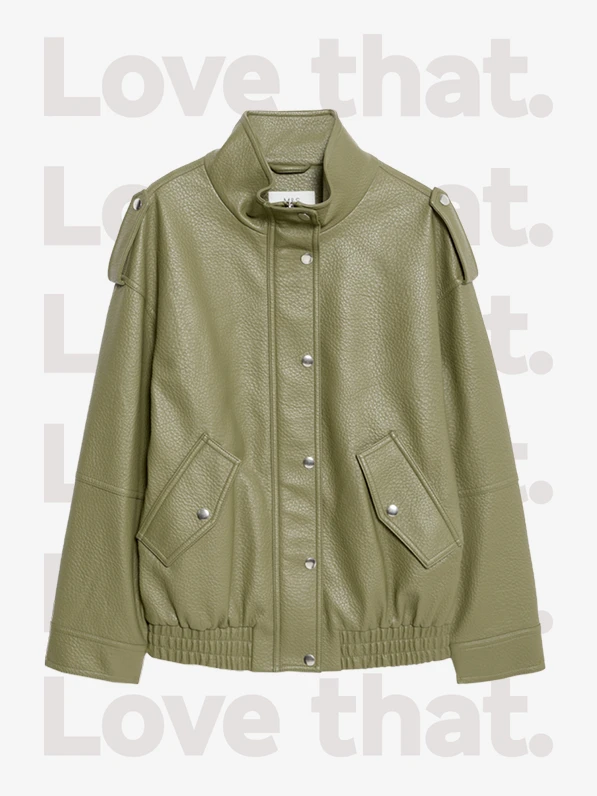 Women's green bomber jacket