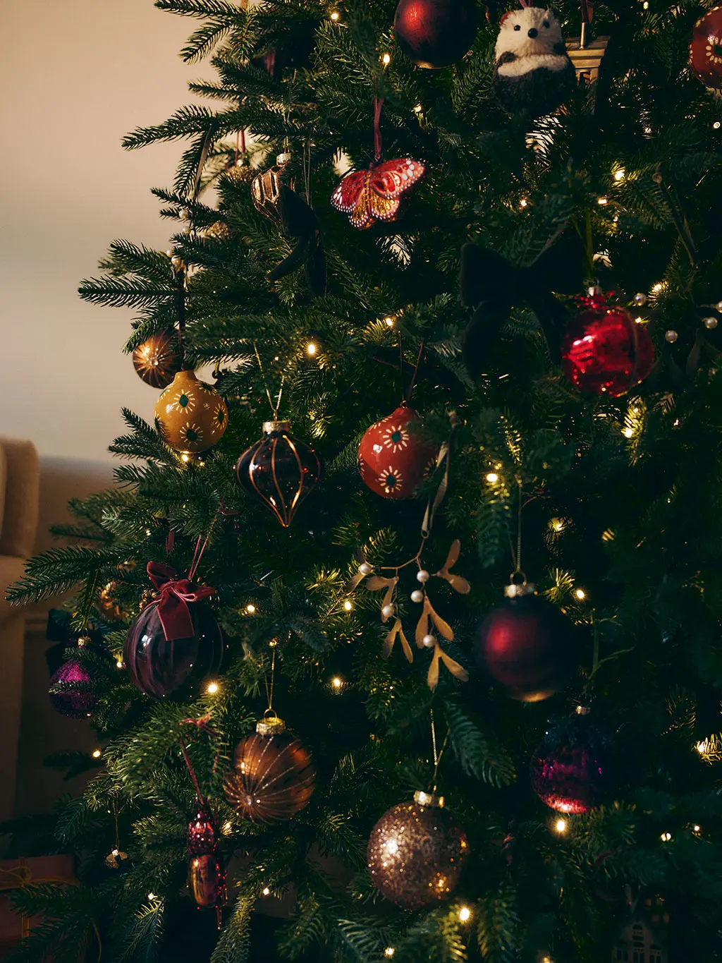 Close up of Christmas tree