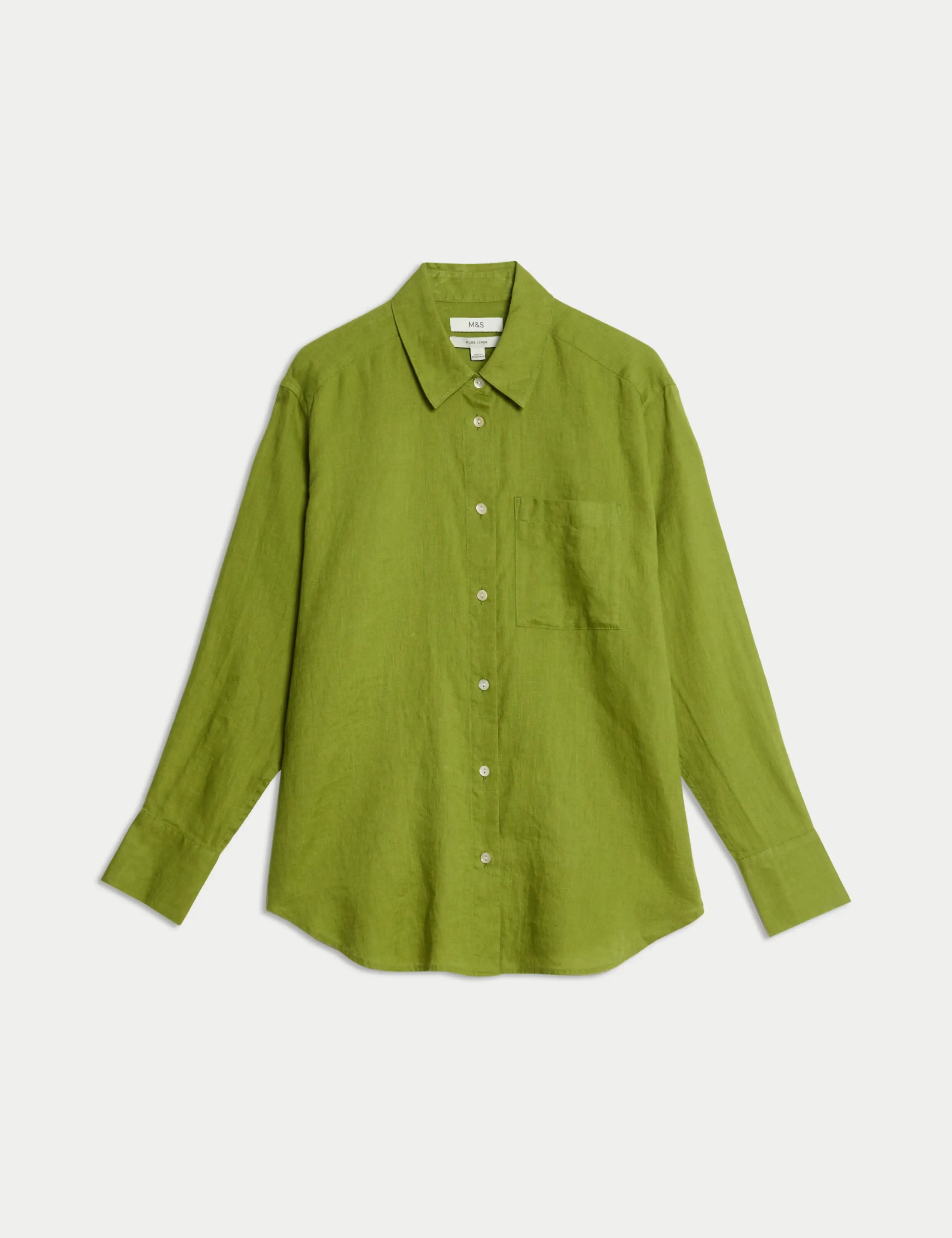 A green linen shirt