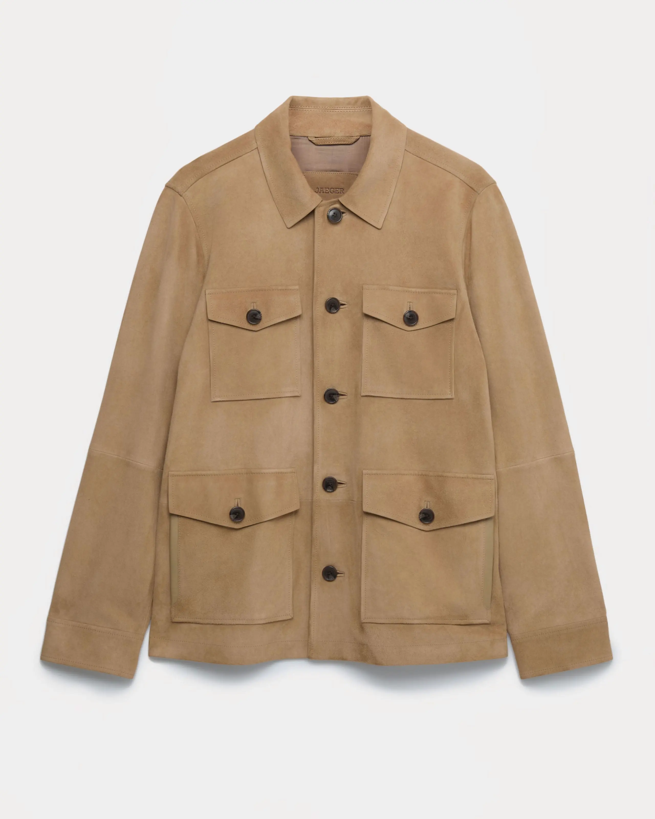 Light brown suede jacket by Jaeger menswear