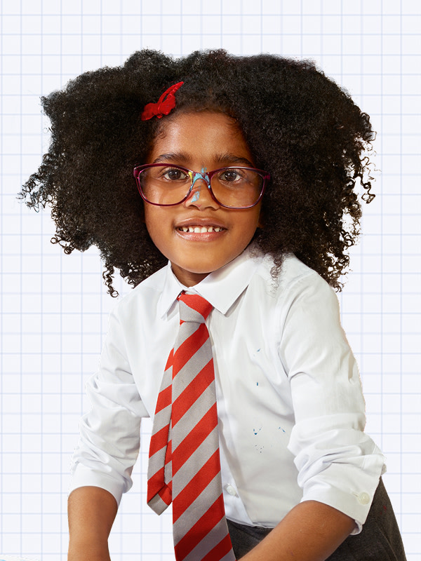 Girl in white shirt and tie