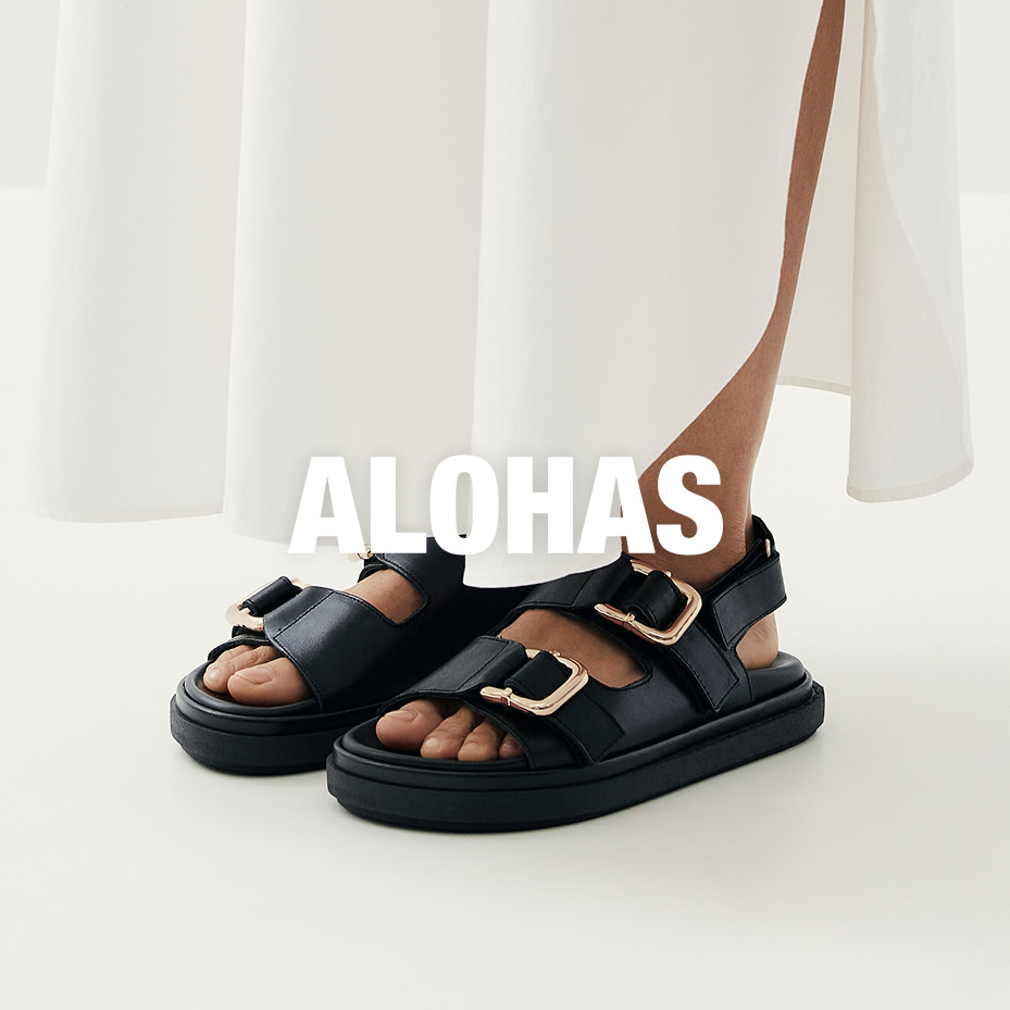 Woman in black sandals